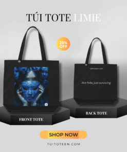 Túi Tote 2 mặt NOT FAKE, JUST SURVIVING